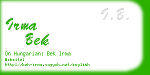 irma bek business card